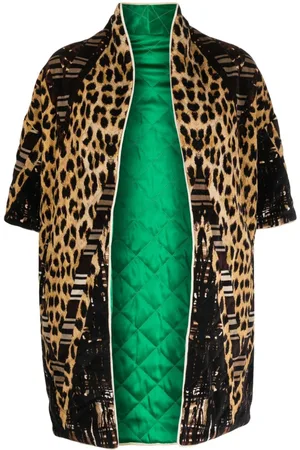 PIERRE-LOUIS MASCIA Abrigo reversible con estampado de leopardo