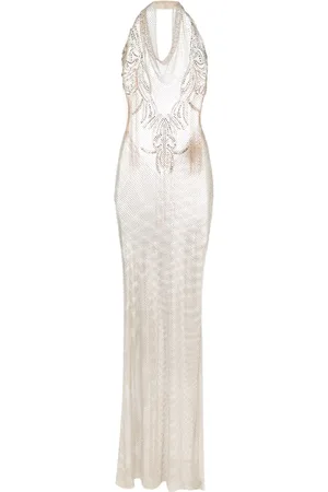 GENNY Vestido de fiesta transparente con detalles de strass