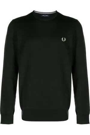 Fred Perry Suéter con logo bordado y cuello redondo