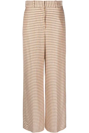 Lanvin Pantalones anchos con motivo de cuadros