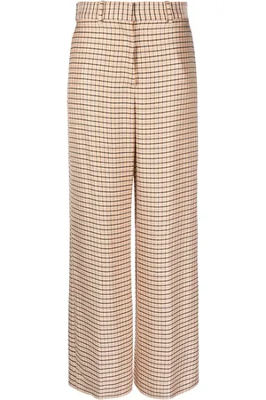 Lanvin Pantalones anchos con motivo de cuadros
