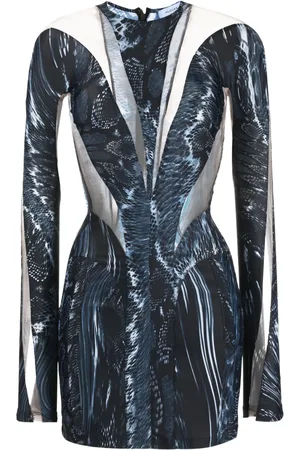 MUGLER Vestido corto con estampado abstracto