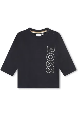 HUGO BOSS Playera manga larga con logo estampado