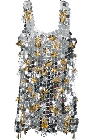Paco rabanne Vestido corto con dijes de estrella