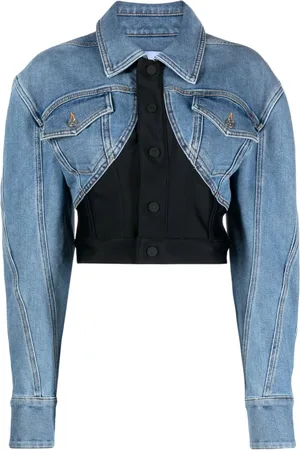 MUGLER Chamarra de mezclilla corta
