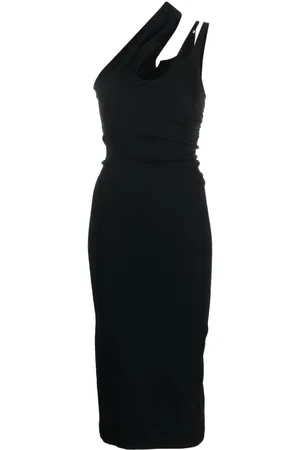 MUGLER Vestido ajustado con abertura en los hombros