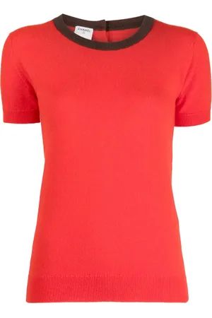 CHANEL Top tejido con cuello redondo