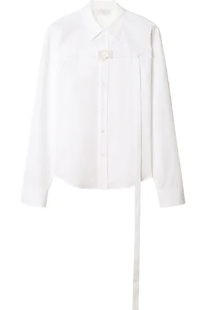 OFF-WHITE Camisa de popelina con abertura y hebilla