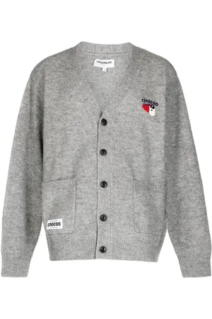 Chocoolate Cárdigan con logo bordado y cuello en V