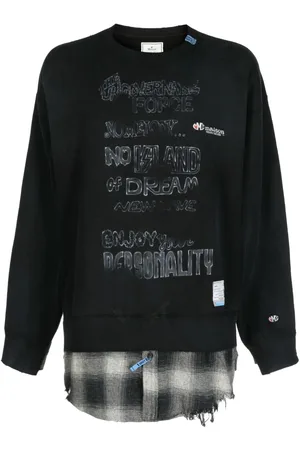Maison Mihara Yasuhiro Sudadera con bordes deshilachados y efecto envejecido
