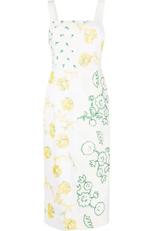 Tory Burch Vestido midi con bordado floral