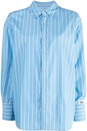 Izzue Camisa manga larga con cuello de pico y motivo de rayas