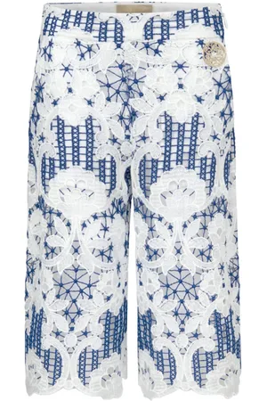 Elie saab Pantalones anchos con encaje de guipur