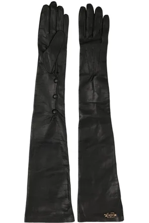 Elisabetta Franchi Guantes texturizados con placa del logo