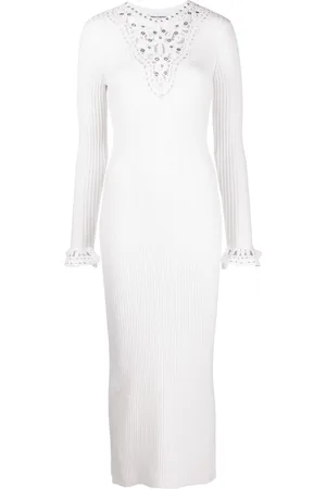 Paco rabanne Vestido midi con panel de tejido flojo