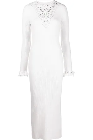 Paco rabanne Vestido midi con panel de tejido flojo