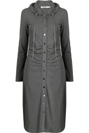 B+AB Vestido camisero manga larga con capucha
