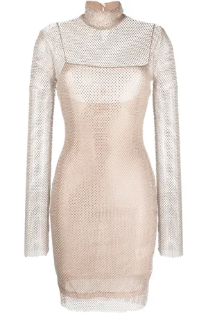 GENNY Vestido con detalles de strass y cuello de tortuga