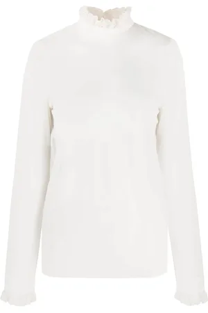 Serafini Blusa semitransparente con volantes