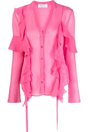 BLUMARINE Blusa de seda con volantes