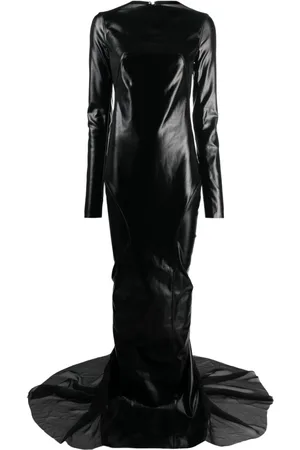 Rick Owens Vestido de fiesta manga larga con panel de seda