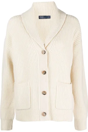 Ralph Lauren Cárdigan en tejido gruesa con cuello de muesca