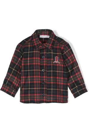 PATACHOU Camisa con motivo de cuadros y parche del logo