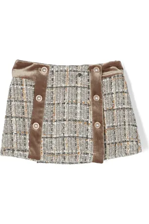 PATACHOU Falda con paneles y cuadros estampados