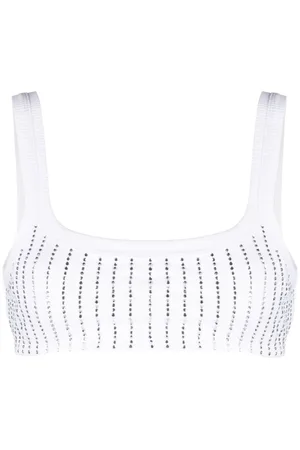 The Attico Bralette tejido de canalé con detalles de strass
