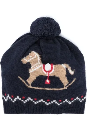 PATACHOU Gorro tejido con en intarsia y pompón
