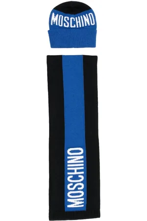 Moschino Set de sombrero con logo en intarsia