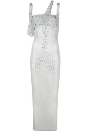 The Attico Vestido semitransparente con detalles de cristal