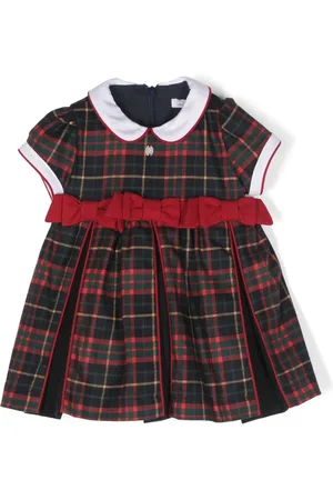 PATACHOU Vestido con diseño plisado y motivo de cuadros
