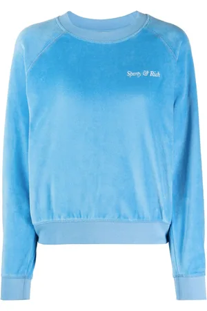 Sporty & Rich Sudadera de terciopelo con logo bordado