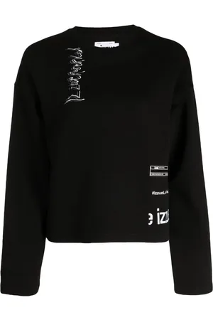 Izzue Sudadera con cuello redondo y logo bordado