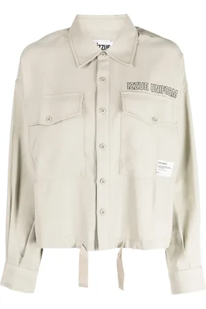 Izzue Camisa con logo bordado y cordones en el dobladillo