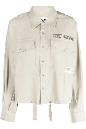 Izzue Camisa con logo bordado y cordones en el dobladillo