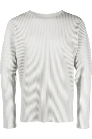 Issey Miyake Playera manga larga con diseño plisado