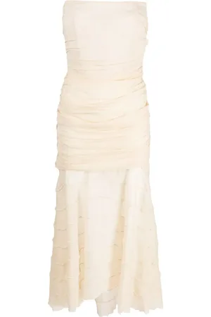 The Mannei Vestido largo Schumen con diseño strapless
