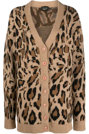 JOSHUA SANDERS Cárdigan con motivo de leopardo en intarsia