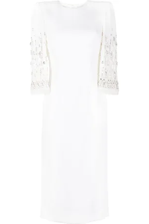 Jenny Packham Vestido midi Ebba con detalles de cristal