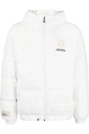 A Bathing Ape Chamarra con capucha y eslogan estampado