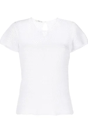 Prada Top de crochet manga corta