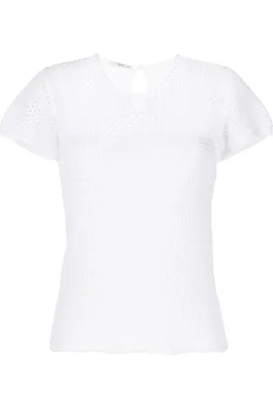 Prada Top de crochet manga corta