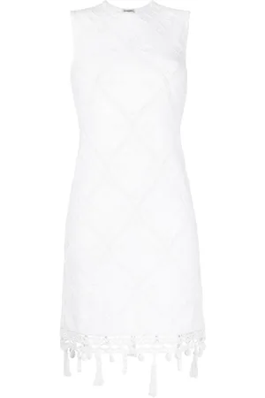CHANEL Vestido sin mangas de tejido calado