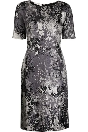 Prada Vestido de seda con estampado floral