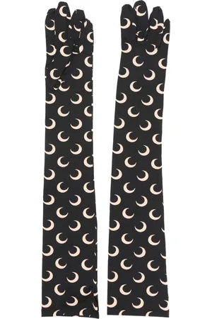 Marine Serre Guantes con luna creciente estampada