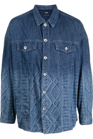 FIVE CM Camisa de mezclilla en tejido de ocho