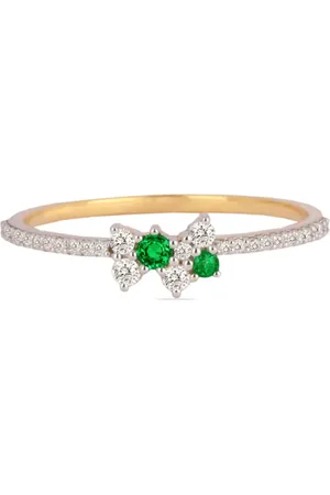 House of Meraki Anillo Leah en oro amarillo de 18kt con diamantes y esmeralda