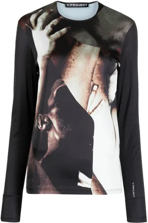 Y / PROJECT Playera con estampado Body Collage